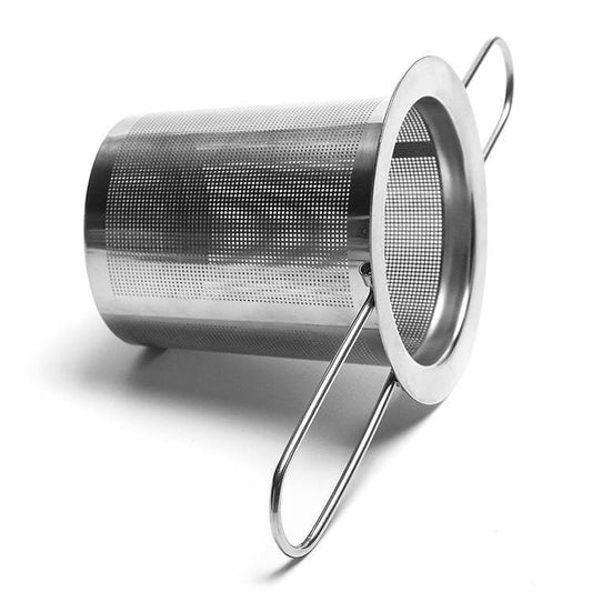 Teesieb Edelstahl liegend – Seitenansicht