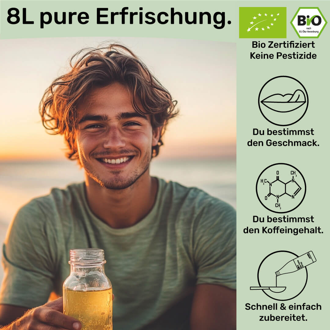 Bio Mate Sirup Erfrischungsgetränk im Glas
