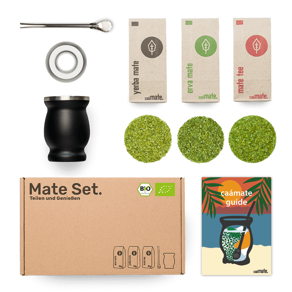 Mate Tee Set Edelstahl Matebecher  schwarz caámate