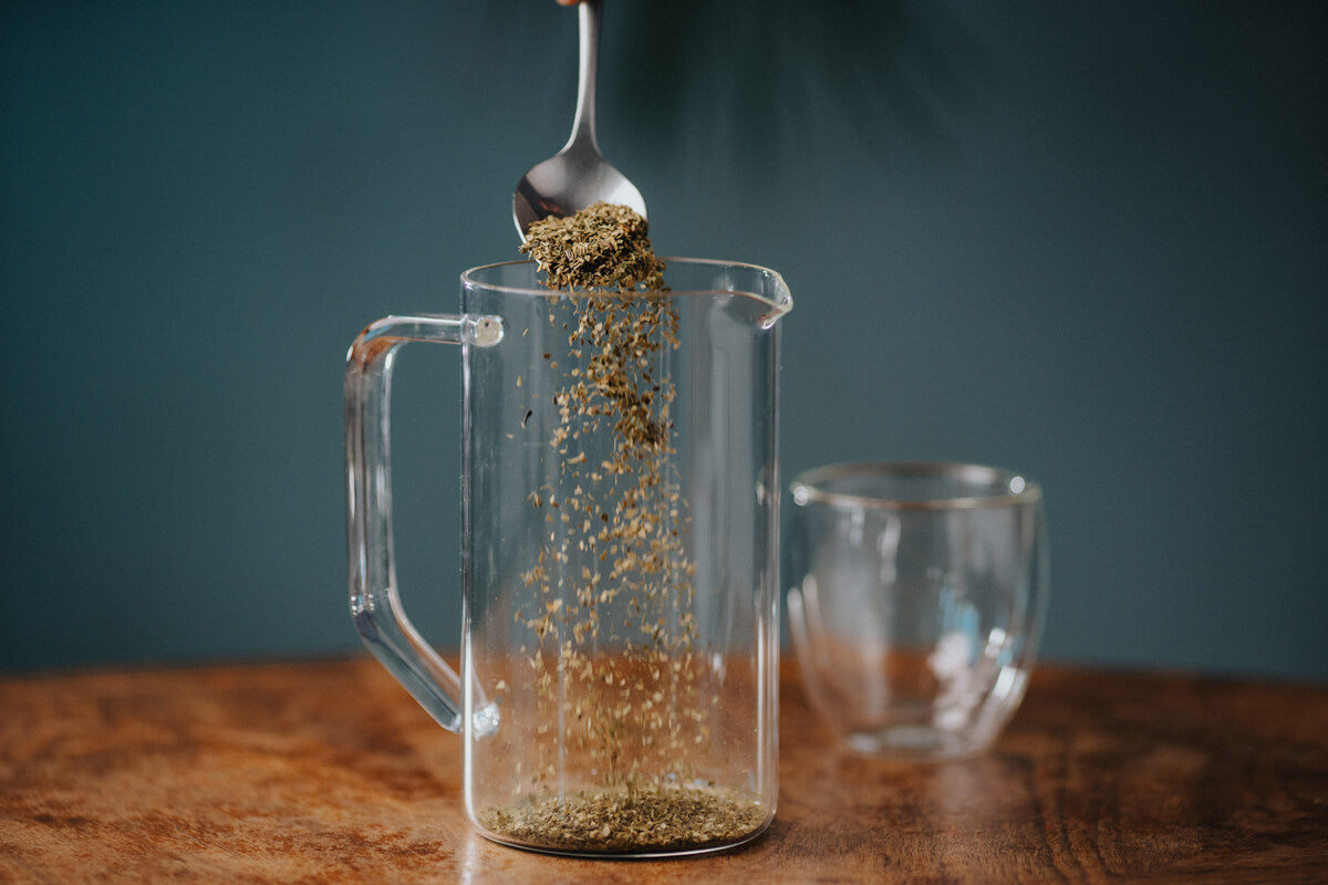 French Press Mate Tee einfüllen Dosierung