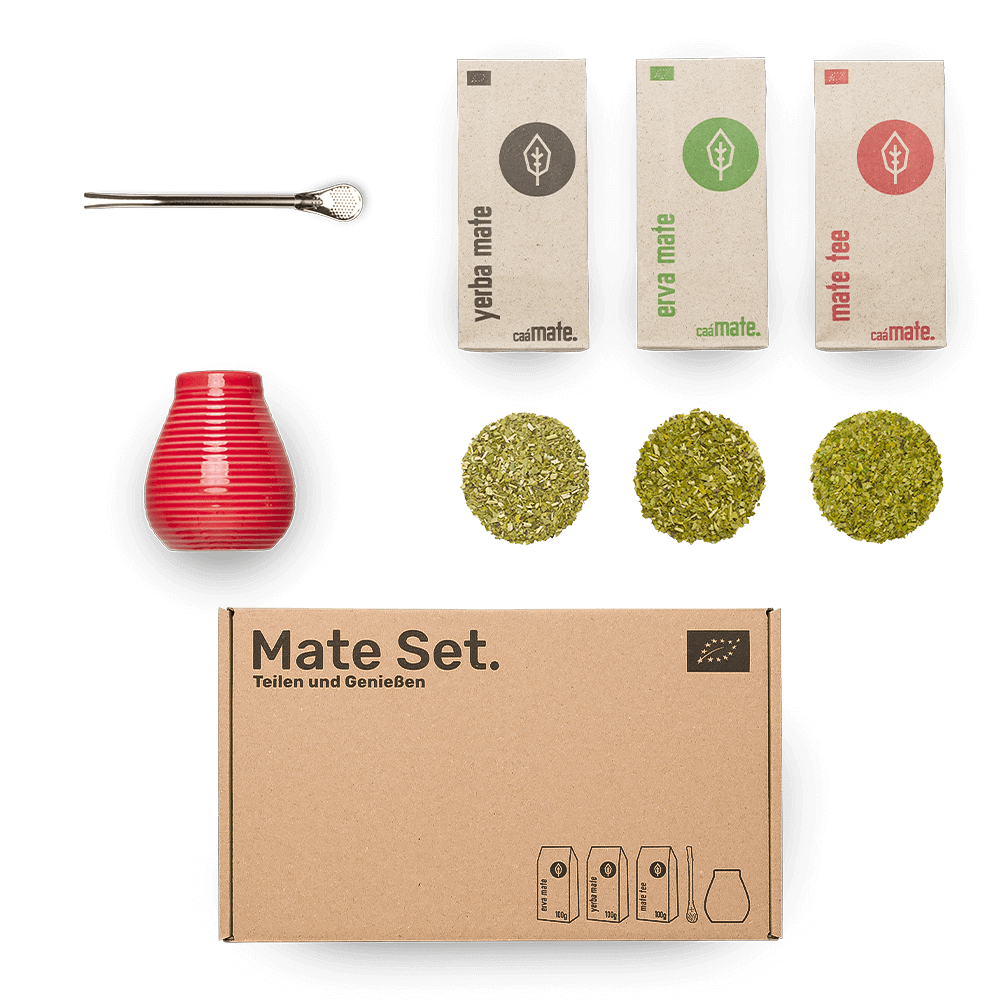Mate Set Keramik rot – Matebecher mit Bombilla