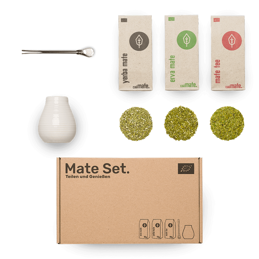 Mate Set Keramik weiß – Matebecher mit Bombilla